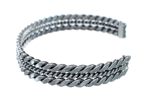 Native American Genuine Sterling Silver Cuff Bracelet AX129714